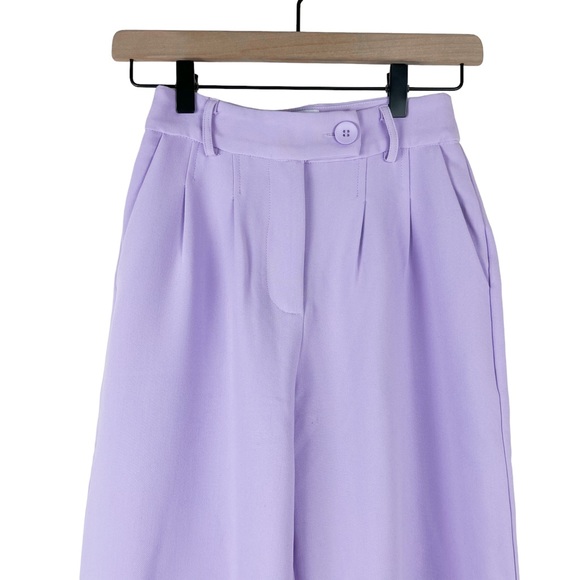 Princess Polly Huxley Two Piece Crop Top Trouser Set in Lilac - Picture 11 of 16